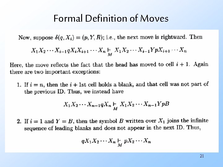 Formal Definition of Moves 21 