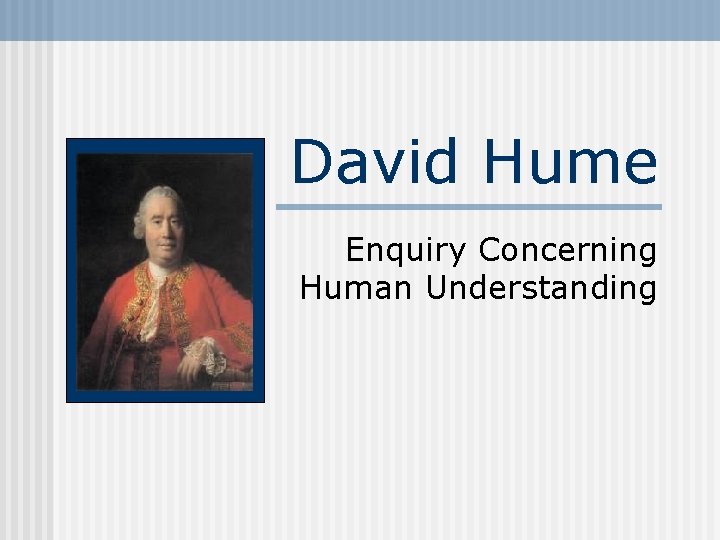 David Hume Enquiry Concerning Human Understanding 
