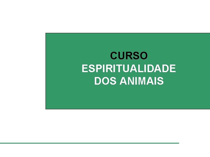 CURSO ESPIRITUALIDADE DOS ANIMAIS 