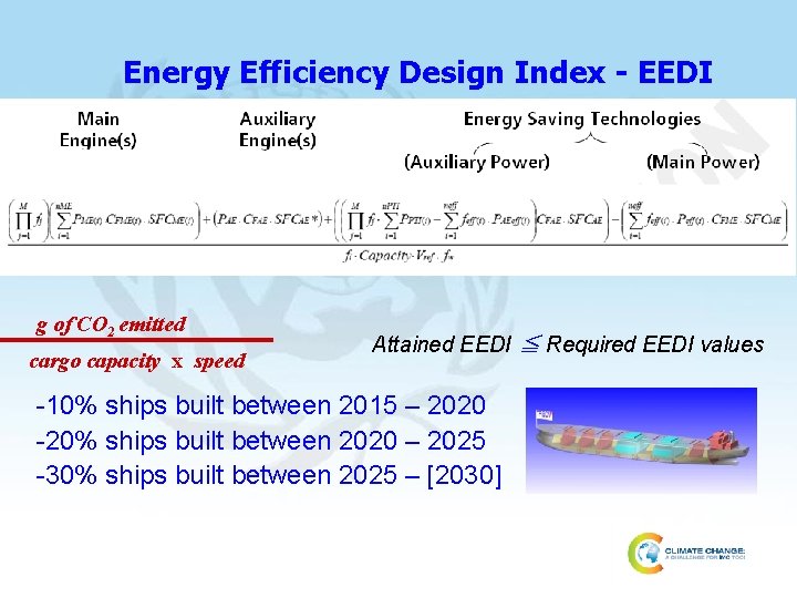 Energy Efficiency Design Index - EEDI g of CO 2 emitted cargo capacity x