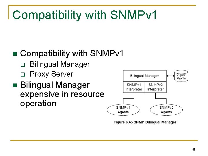 Compatibility with SNMPv 1 n Compatibility with SNMPv 1 q q n Bilingual Manager