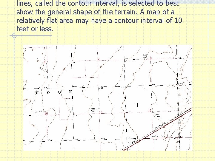 lines, called the contour interval, is selected to best show the general shape of