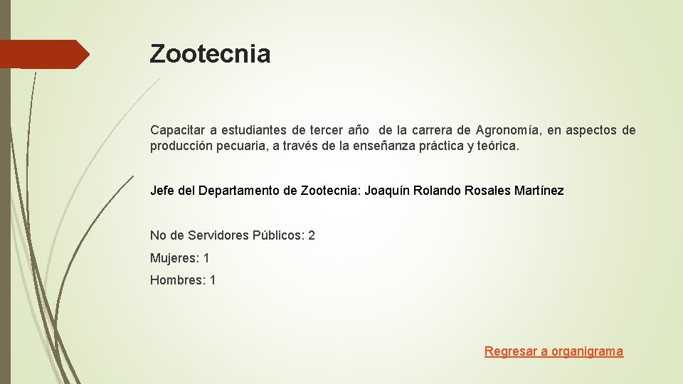 Zootecnia Capacitar a estudiantes de tercer año de la carrera de Agronomía, en aspectos