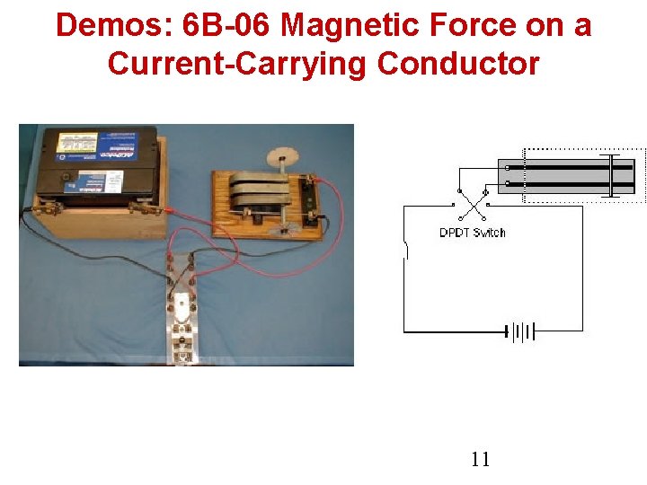 Demos: 6 B-06 Magnetic Force on a Current-Carrying Conductor 11 