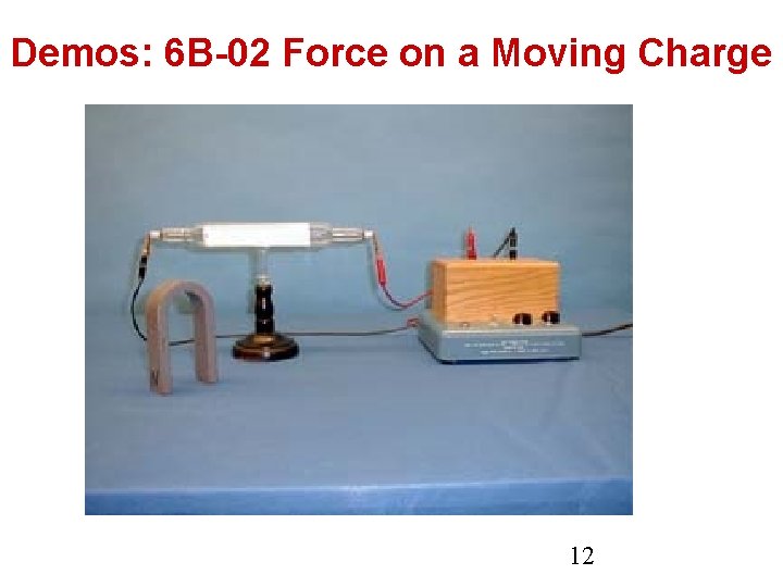 Demos: 6 B-02 Force on a Moving Charge 12 