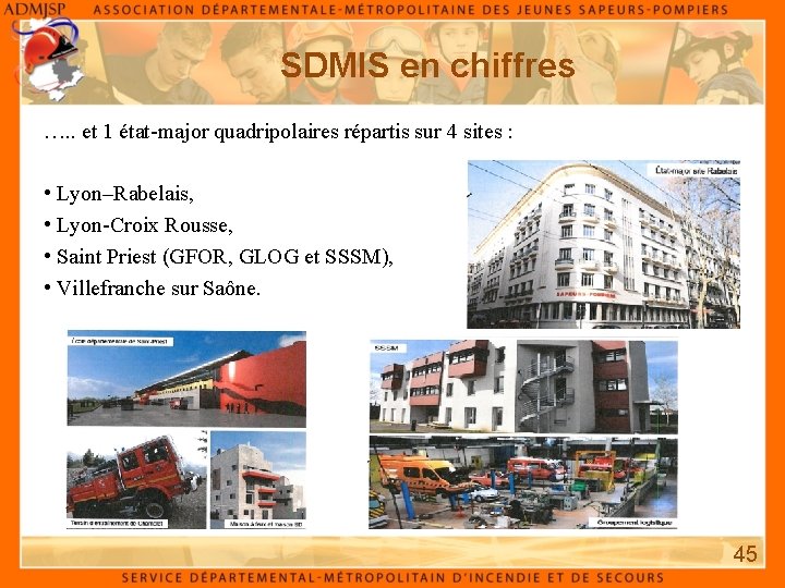 SDMIS en chiffres …. . et 1 état-major quadripolaires répartis sur 4 sites : SDMIS en chiffres …. . et 1 état-major quadripolaires répartis sur 4 sites :