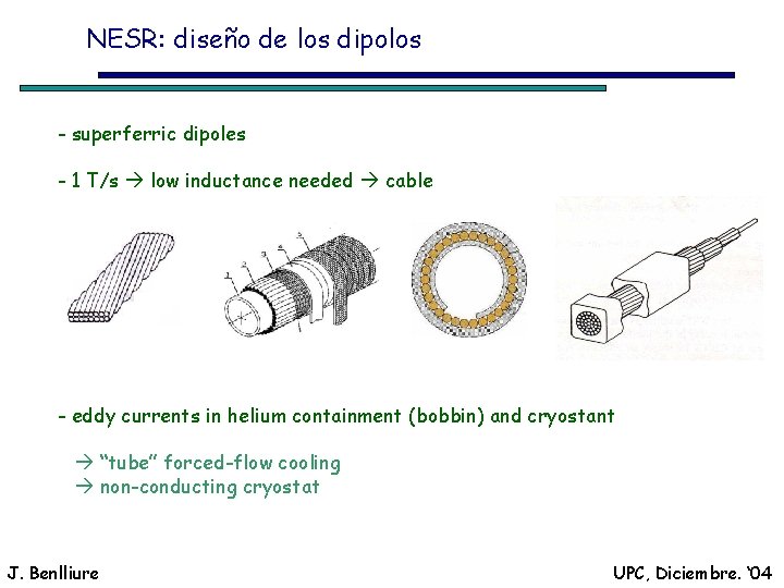 NESR: diseño de los dipolos - superferric dipoles - 1 T/s low inductance needed