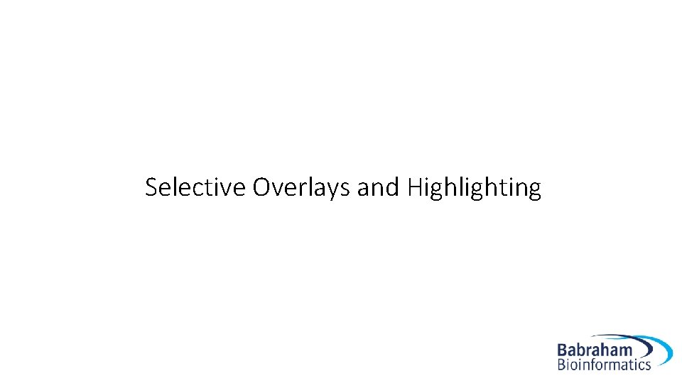 Selective Overlays and Highlighting 