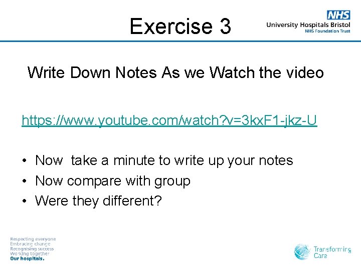 Exercise 3 Write Down Notes As we Watch the video https: //www. youtube. com/watch?