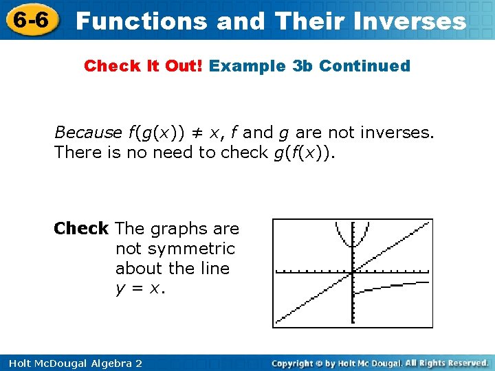 6 -6 Functions and Their Inverses Check It Out! Example 3 b Continued Because