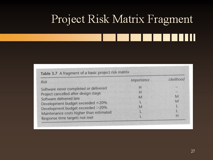 Project Risk Matrix Fragment 27 