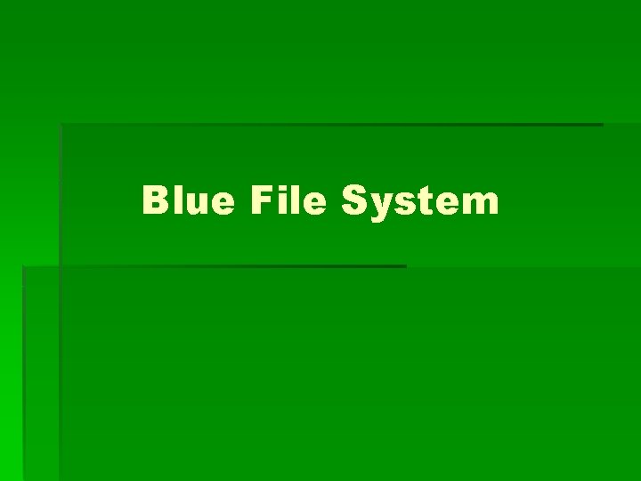 Blue File System 