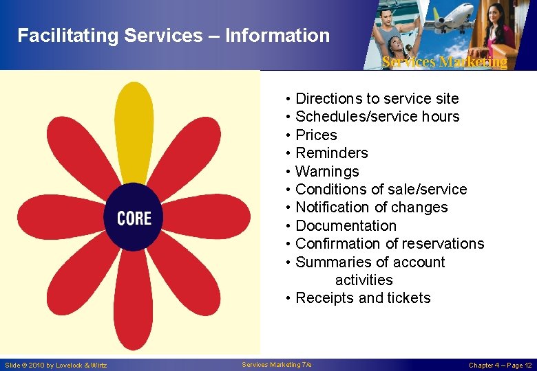 Facilitating Services – Information Services Marketing • Directions to service site • Schedules/service hours