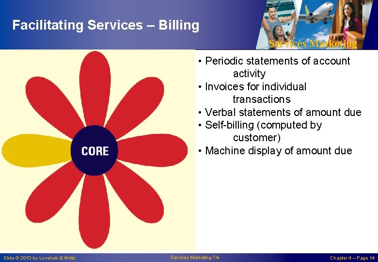 Facilitating Services – Billing Services Marketing • Periodic statements of account activity • Invoices