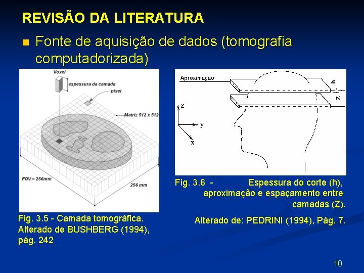 REVISÃO DA LITERATURA n Fonte de aquisição de dados (tomografia computadorizada) Fig. 3. 6