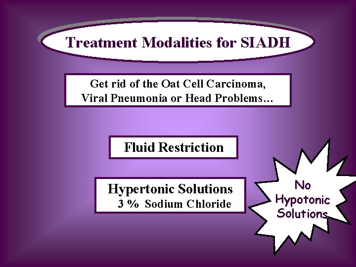 Treatment Modalities for SIADH Treatment Get rid of the Oat Cell Carcinoma, Viral Pneumonia