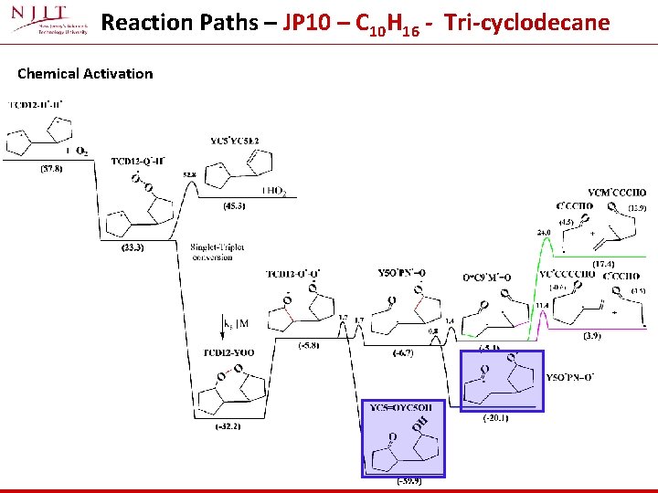 Reaction Paths – JP 10 – C 10 H 16 - Tri-cyclodecane Chemical Activation