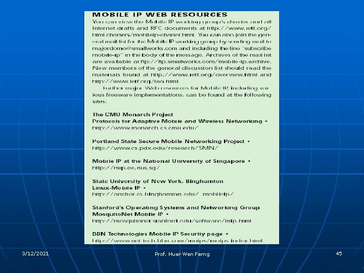 3/12/2021 Prof. Huei-Wen Ferng 45 