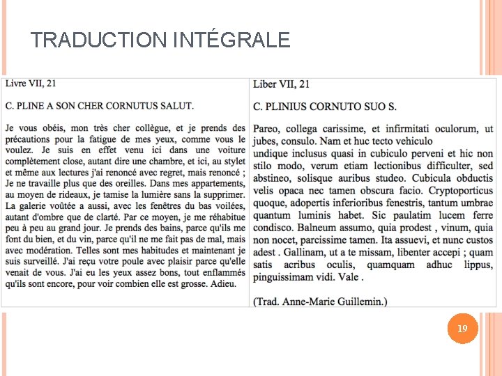 TRADUCTION INTÉGRALE 19 