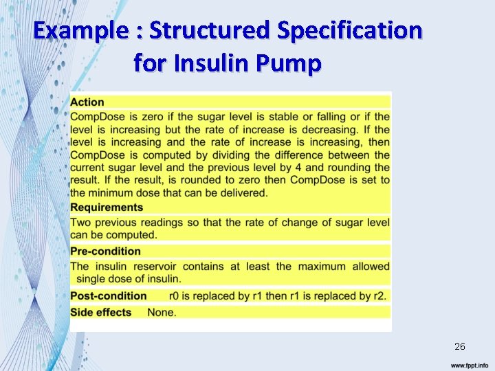 Example : Structured Specification for Insulin Pump 26 