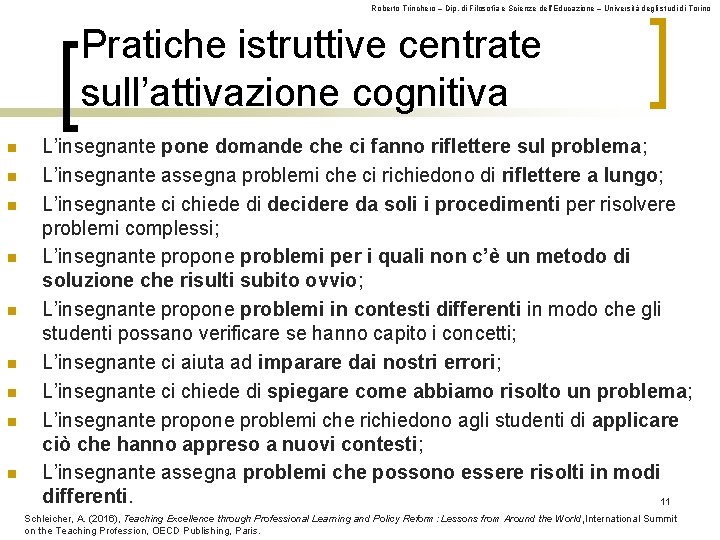 Roberto Trinchero – Dip. di Filosofia e Scienze dell’Educazione – Università degli studi di