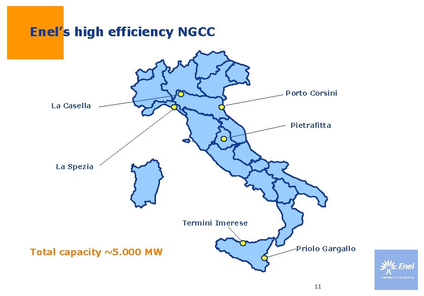 Enel’s high efficiency NGCC Porto Corsini La Casella Pietrafitta La Spezia Termini Imerese Total Enel’s high efficiency NGCC Porto Corsini La Casella Pietrafitta La Spezia Termini Imerese Total