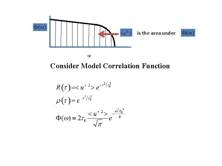 is the area under w Consider Model Correlation Function 