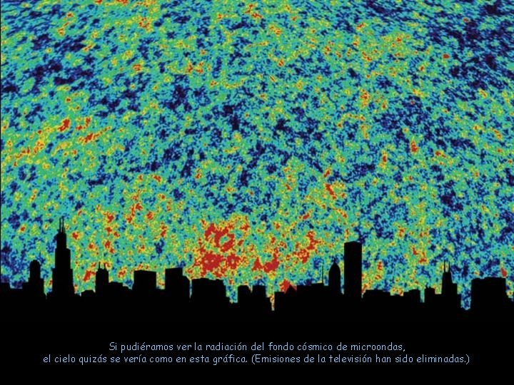 Si pudiéramos ver la radiación del fondo cósmico de microondas, el cielo quizás se