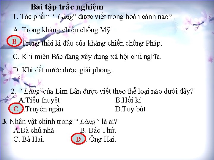 Bài tập trắc nghiệm Là 1. nhà có duyên vớiđược Điệnviết ảnh, trong hoàn