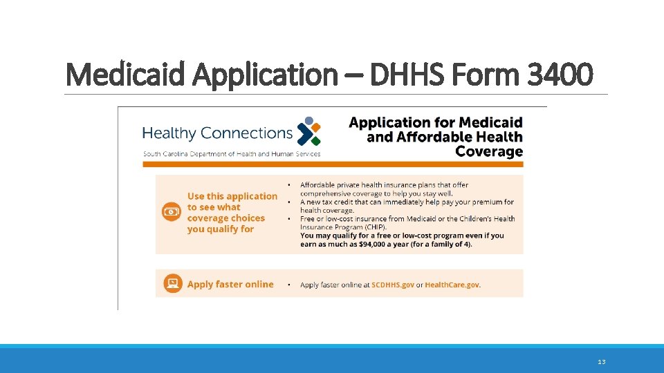 Medicaid Application – DHHS Form 3400 13 Medicaid Application – DHHS Form 3400 13