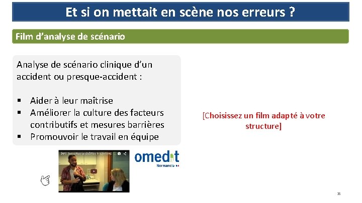 Et si on mettait en scène nos erreurs ? Film d’analyse de scénario Analyse