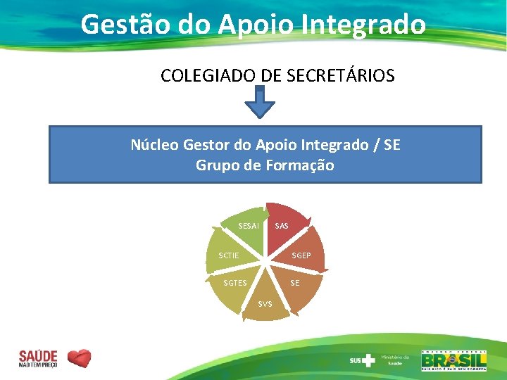 Gestão do Apoio Integrado COLEGIADO DE SECRETÁRIOS Núcleo Gestor do Apoio Integrado / SE