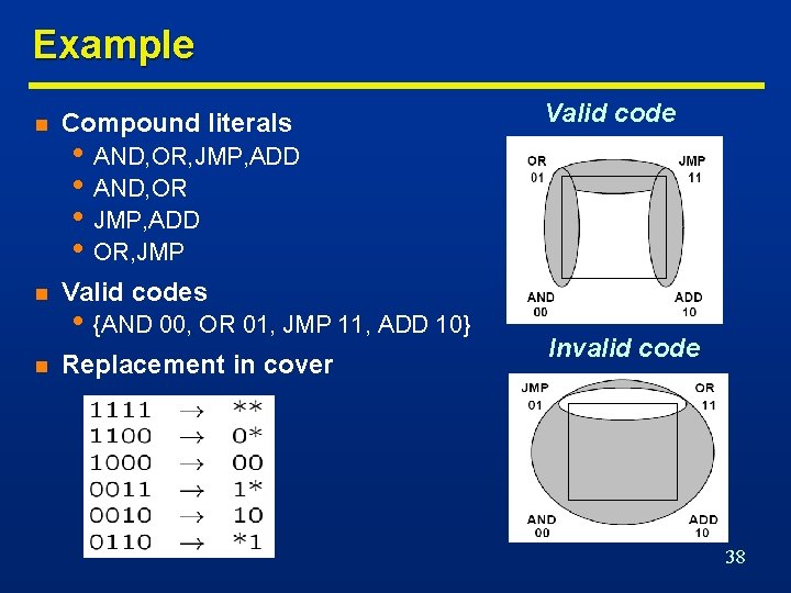 Example n Compound literals n Valid code • AND, OR, JMP, ADD • AND,