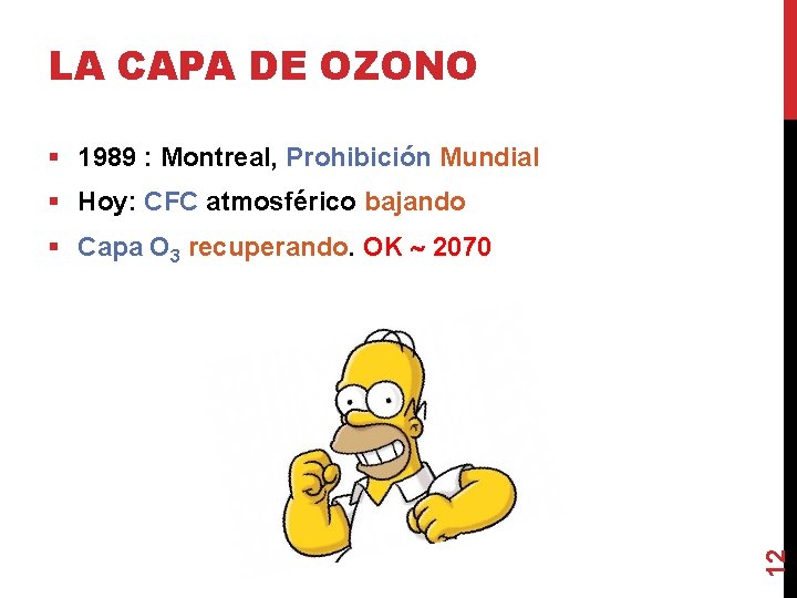 LA CAPA DE OZONO § 1989 : Montreal, Prohibición Mundial § Hoy: CFC atmosférico