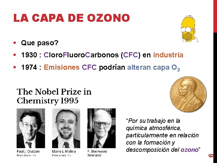 LA CAPA DE OZONO § Que paso? § 1930 : Cloro. Fluoro. Carbonos (CFC)