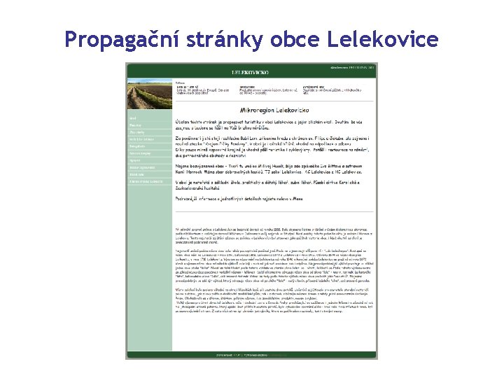 Propagační stránky obce Lelekovice 