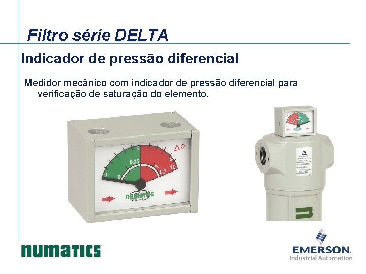 Filtro série DELTA Indicador de pressão diferencial Medidor mecânico com indicador de pressão diferencial