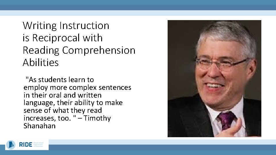 Writing Instruction is Reciprocal with Reading Comprehension Abilities "As students learn to employ more