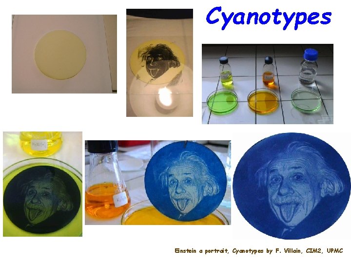 Cyanotypes Einstein a portrait, Cyanotypes by F. Villain, CIM 2, UPMC 