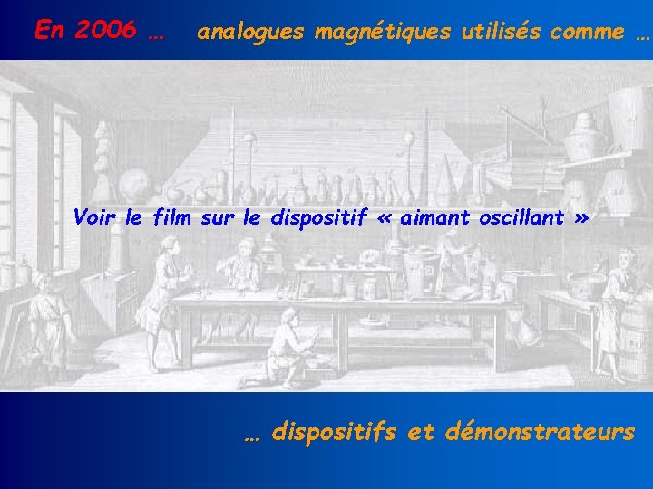 En 2006 … analogues magnétiques utilisés comme … Voir le film sur le dispositif