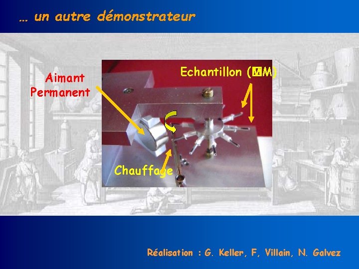… un autre démonstrateur Echantillon (� MM) Aimant Permanent Chauffage Réalisation : G. Keller,