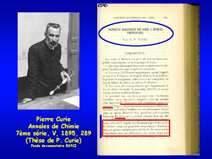 Pierre Curie Annales de Chimie 7ème série, V, 1895, 289 (Thèse de P. Curie)