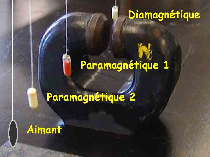 Diamagnétique Paramagnétique 1 Paramagnétique 2 Aimant 