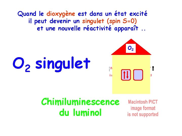 Quand le dioxygène est dans un état excité il peut devenir un singulet (spin