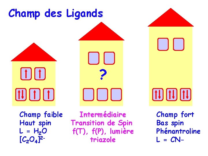 Champ des Ligands ? Champ faible Haut spin L = H 2 O [C