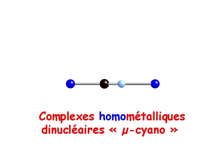 Complexes homométalliques dinucléaires « µ-cyano » 