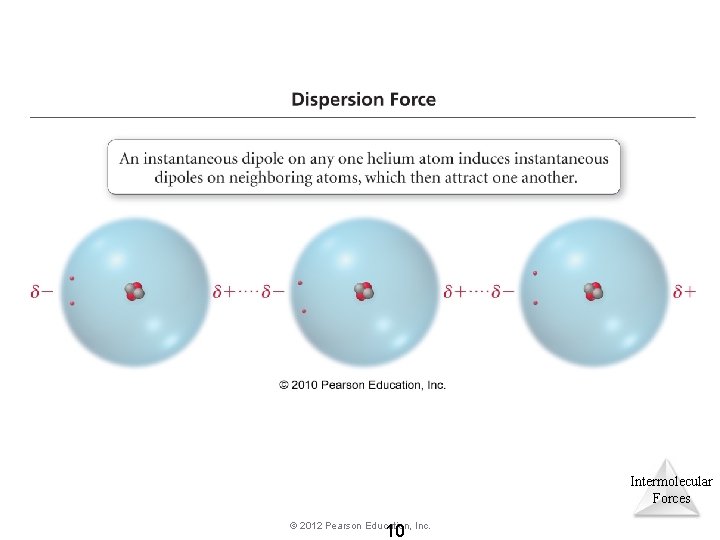 Intermolecular Forces © 2012 Pearson Education, Inc. 10 Intermolecular Forces © 2012 Pearson Education, Inc. 10
