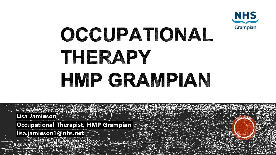 Lisa Jamieson Occupational Therapist, HMP Grampian lisa. jamieson 1@nhs. net 