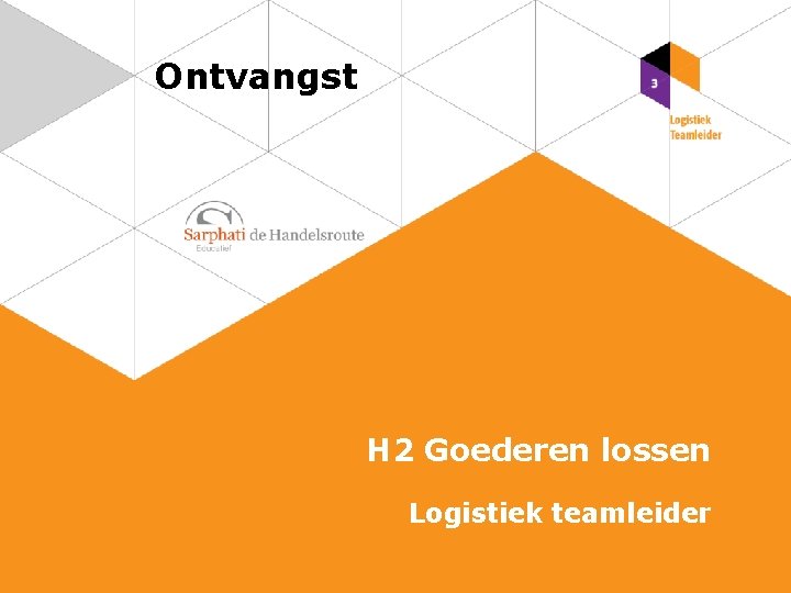 Ontvangst H 2 Goederen lossen Logistiek teamleider 