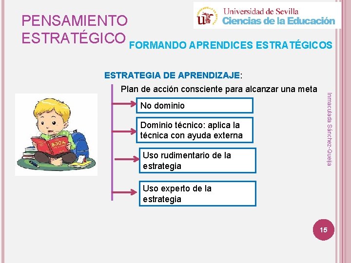 PENSAMIENTO ESTRATÉGICO FORMANDO APRENDICES ESTRATÉGICOS ESTRATEGIA DE APRENDIZAJE: No dominio Dominio técnico: aplica la